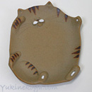 どら猫 プレート 茶