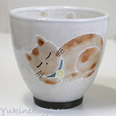 癒し猫 湯呑み 青