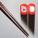 漆塗り 箸 招き猫 赤