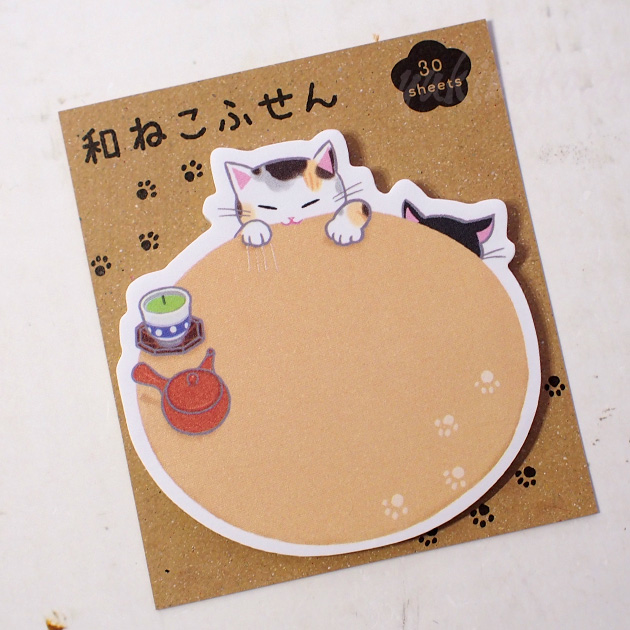 猫の付箋紙　和ねこふせん　【日本製】（３０枚入り）