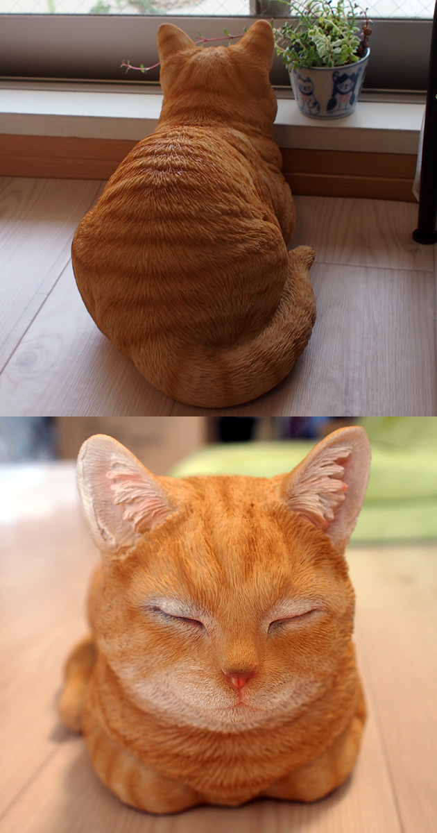 猫の置物 香箱猫 茶トラ（オーナメント）::猫雑貨・猫グッズのお店－雪