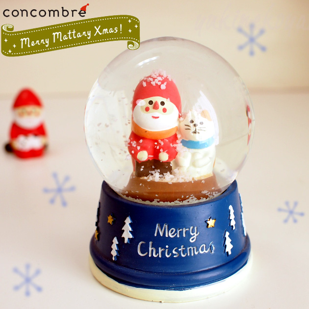 デコレ(DECOLE)concombre スノードーム雪やこんこん サンタと三毛猫