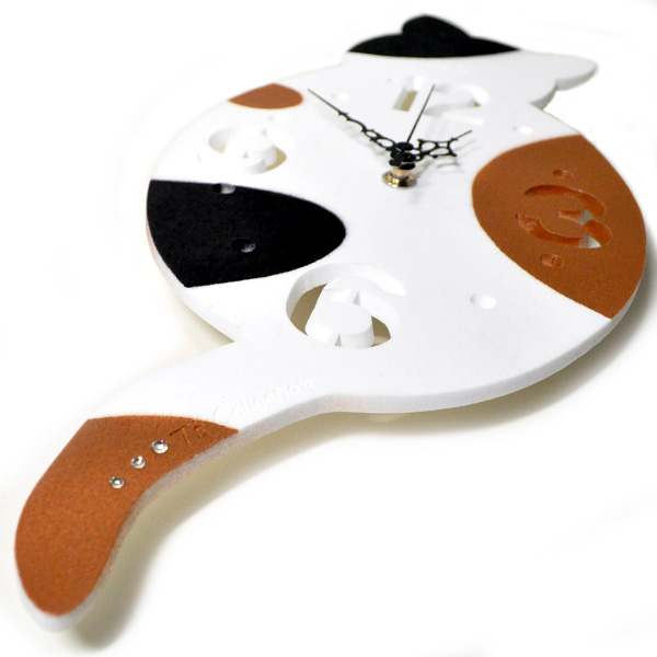 猫の壁掛け時計 シェードクロック